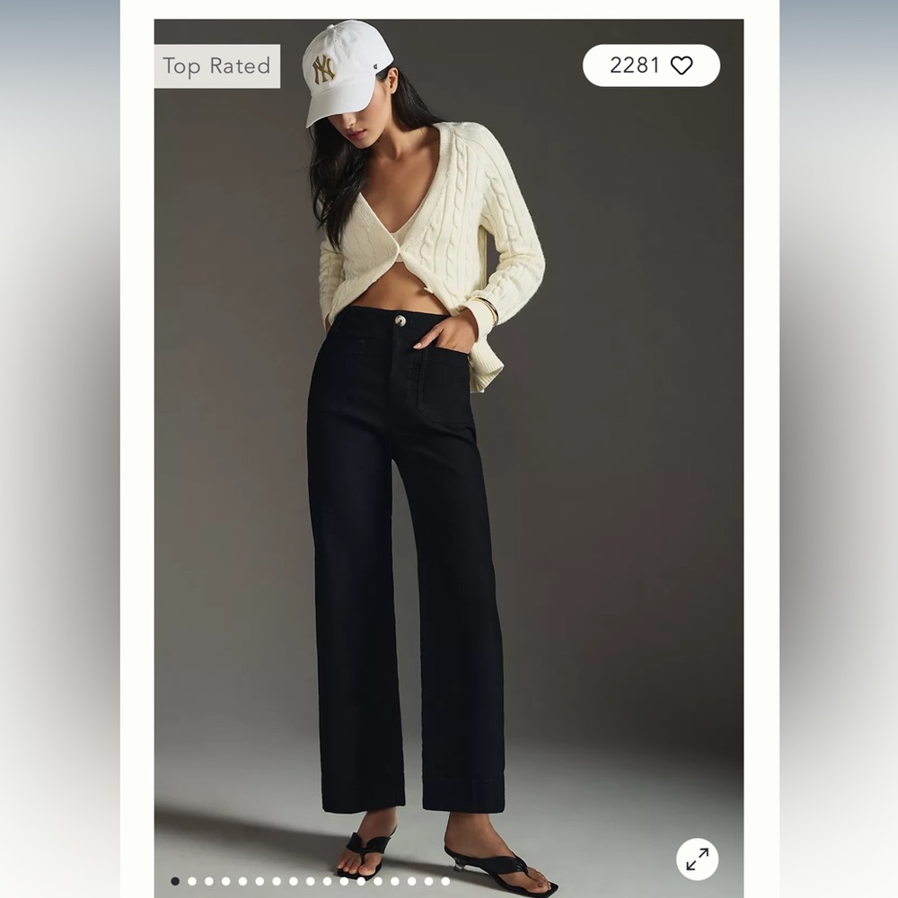 Anthropologie High-Waist Wide-Leg Pants in Black